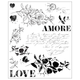 A Love Letters by Willow Wolfe Clear Stamps Set, manufactured by Sizzix.
