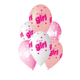 A pack of 6 13 inch It's a Girl Bubbles Pink Latex Balloons, manufactured by Gemar.
