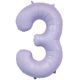 A 34 inch Matte Lilac Number 3 Foil Balloon, manufactured by Sensations.