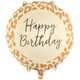 An 18 inch Happy Birthday Leopard Print Foil Balloon, manufactured by PartyDeco.