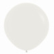 A pack of 3 24-inch Fashion Almond White Latex Balloons, manufactured by Sempertex
