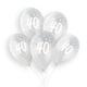 A pack of 25 13 inch Age 40 Crystal Clear Latex Balloons, manufactured by Gemar.