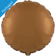 An 18 inch Matte Chocolate Brown Round Foil Balloon.