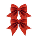 A pack of 2 13cm Red Luxe Bows.