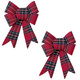A pack of 2 red tartan bows.
