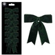 A pack of 6 green velvet bows.