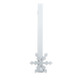 A white snowflake metal wreath hanger.