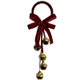 A Dark Red Velvet Bow Bell Hanger, measuring approx. 28cm.