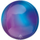 A 16 inch Orbz Ombre Blue Aura Stardust Foil Balloon, manufactured by Anagram.
