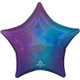 An 18" Blue Aura Stardust Ombre Star Foil Balloon, manufactured by Anagram.
