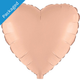 An 18 inch Matte Vintage Rose Heart Foil Balloon.