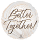 An 18 inch Better Together Satin Marble Wedding Foil Balloon, manufactured by Anagram.