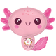 A 28 inch Pink Axolotl Holding Donut Supershape Foil Balloon, manufactured by Anagram.
