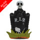 A 47 inch standing tombstone foil balloon, manufactured by PartyDeco.