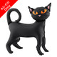 An 18 inch black cat standing foil balloon, manufactured by PartyDeco.