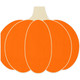 A pack of 20 orange pumpkin shaped paper napkins, manufactured by PartyDeco.