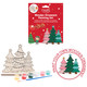 A Christmas Wooden Ornament Painting Set, with a Trees Design.
