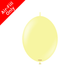 A pack of 50 6" Macaron Yellow K-Link Latex Balloons, manufactured by Kalisan.