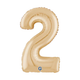 A 26 inch White Gold Number 2 Foil Balloon, manufactured by Grabo