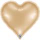 An unpackaged 18" White Gold Heart Foil Balloon, manufactured by Grabo.