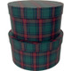A set of two Green Tartan Hat Boxes.