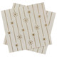 A pack of 16 White & Gold Star & Stripe Paper Napkins.