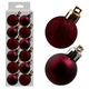 A set of 12 3cm Red Wine Assorted Baubles.