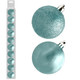 A set of 10 6cm ice blue assorted baubles.