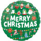 An 18 inch merry Chirstmas timeless tree foil balloon, manufactured by Anagram.