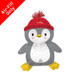 A 12 inch penguin frosted friends foil balloon, manufactured by Anagram.