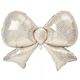 A 33 inch Cream Polka Dot Bow Foil Balloon, manufactured by Rico Design.
