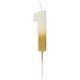 A 6.2cm Gold Ombre Number 1 Candle, manufactured by Hootyballoo.