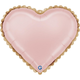 An 18 inch Pastel Pink Gold Lace Heart Foil Balloon, manufactured by Grabo.