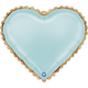 An 18 inch Pastel Blue Gold Lace Heart Foil Balloon, manufactured by Grabo.