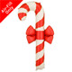 A 52 inch Red & Beige Candy Candy Cane Foil Balloon, manufactured by Partydeco.