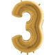 40 inch Gold Number 3 Foil Balloon (1)