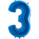 40 inch Blue Number 3 Foil Balloon (1)