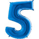 40 inch Blue Number 5 Foil Balloon (1)