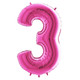 40 inch Fuchsia Number 3 Foil Balloon (1) 40 inch Fuchsia Number 3 Foil Balloon (1)