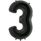 40 inch Black Number 3 Foil Balloon (1)
