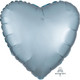 18" Pastel Blue Satin Heart Foil Balloon (1) - UNPACKAGED