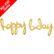 39 inch Happy B'day Gold Script Foil Balloon (1)