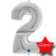 64 inch Silver Number 2 Foil Balloon (1)