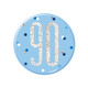 3 inch 90th Birthday Glitz Blue & Silver Badge (1)