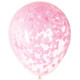 16 inch Clear Latex Balloons With Pink Heart Confetti (5)