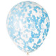 16 inch Clear Latex Balloons With Blue Heart Confetti (5)