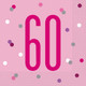 60th Birthday Glitz Pink & Silver Paper Napkins (16)