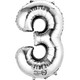 34 inch Anagram Silver Number 3 Foil Balloon (1)