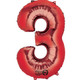 34 inch Anagram Red Number 3 Foil Balloon (1)