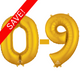 34 inch Anagram Gold Numbers Starter Kit - 36 Balloons